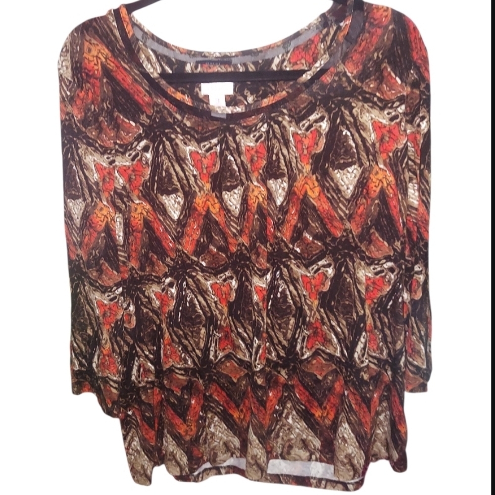 Chicos Artsy Abstract Top